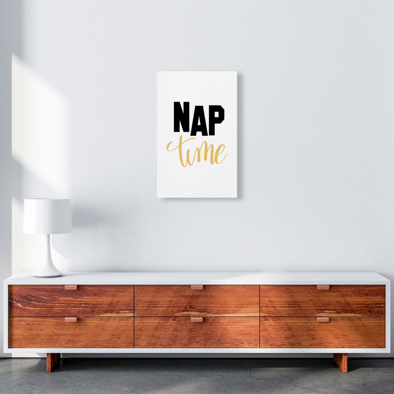 Nap Time Black And Mustard Framed Typography Wall Art Print A3 Canvas