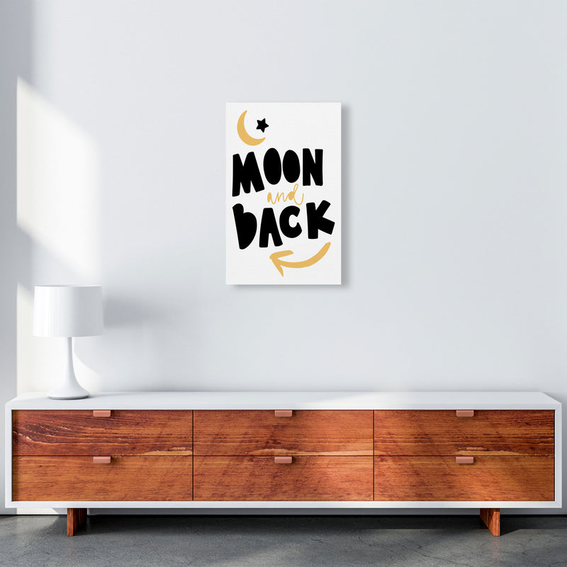 Moon And Back Mustard And Black Framed Typography Wall Art Print A3 Canvas