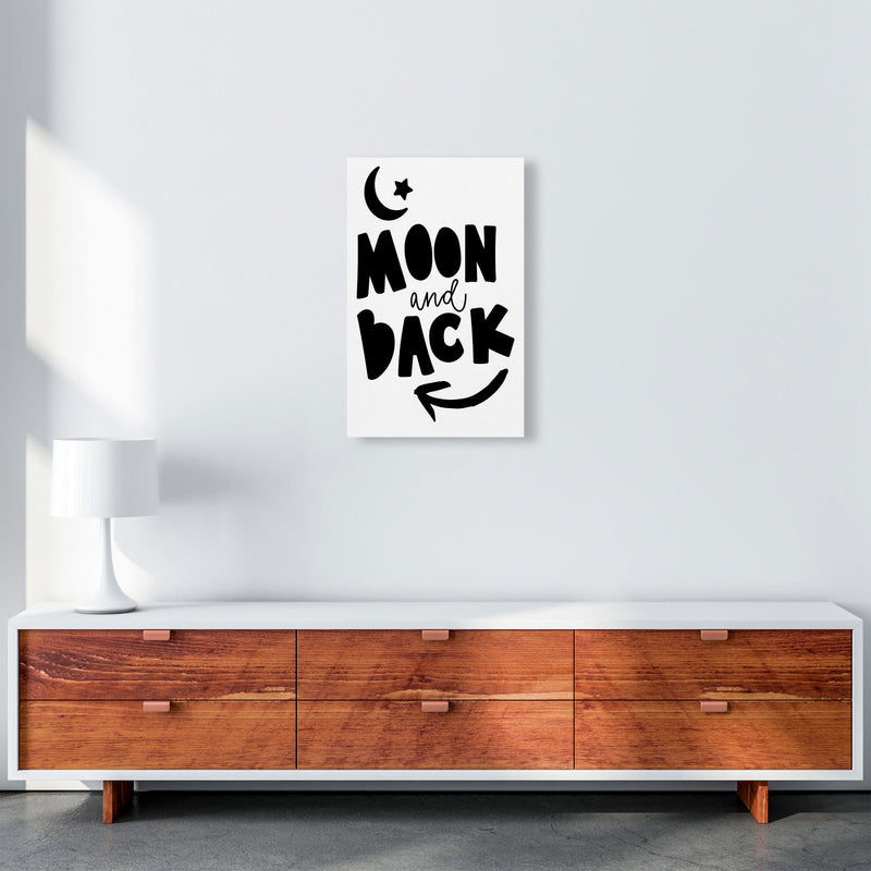 Moon And Back Black Framed Typography Wall Art Print A3 Canvas