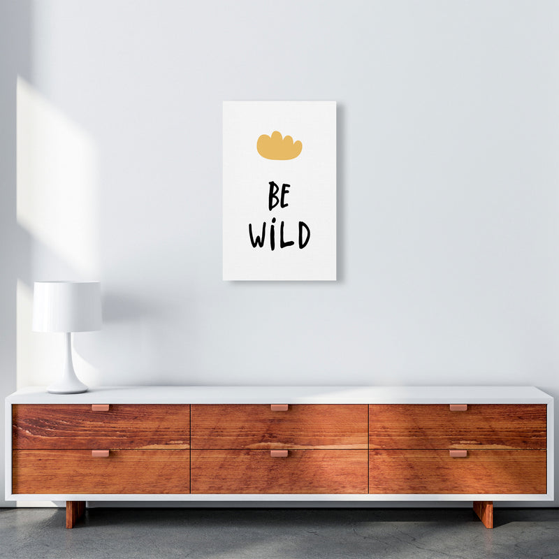 Be Wild Mustard Cloud Framed Typography Wall Art Print A3 Canvas