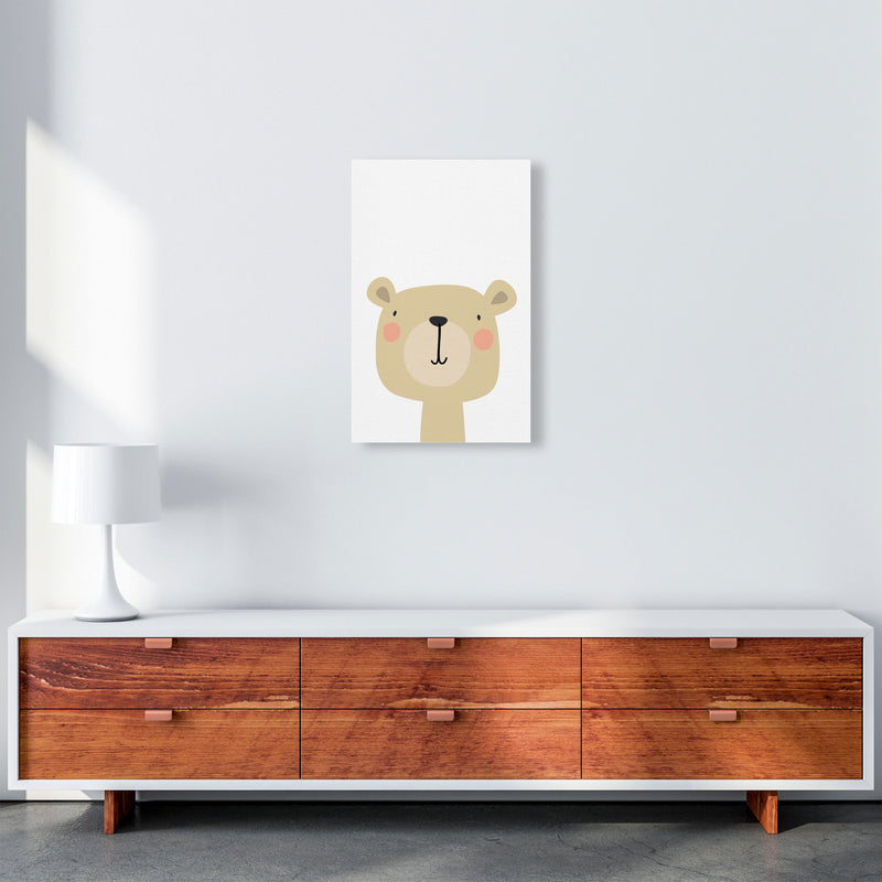Beige Bear Modern Print Animal Art Print A3 Canvas