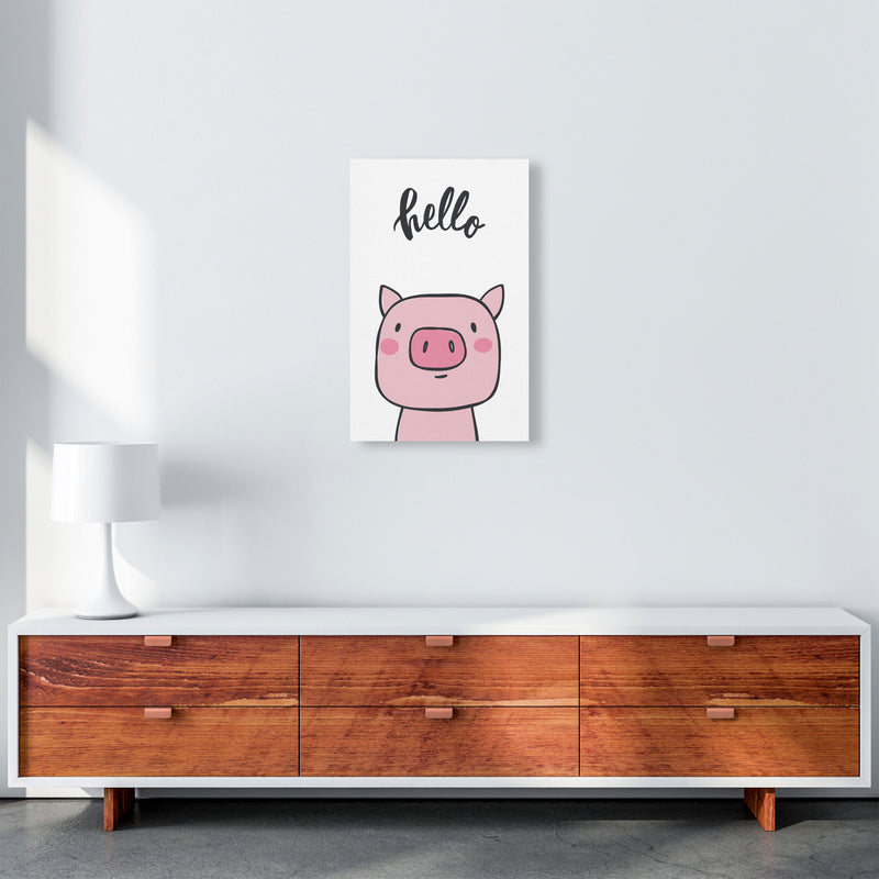 Hello Pig Modern Print Animal Art Print A3 Canvas