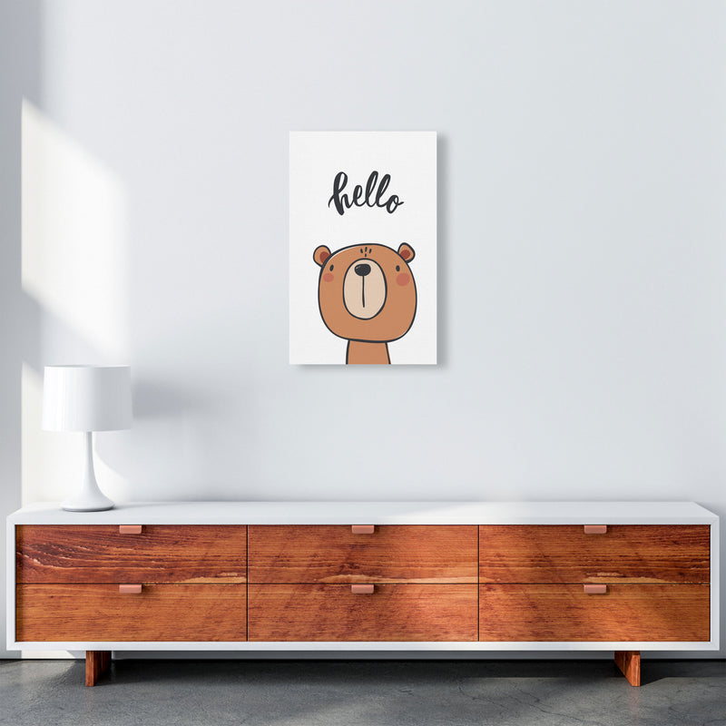 Hello Bear Modern Print Animal Art Print A3 Canvas