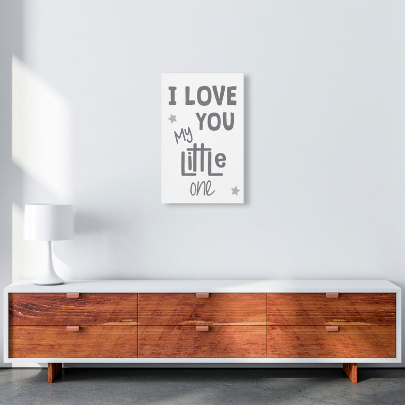 I Love You Little One Grey Framed Nursey Wall Art Print A3 Canvas