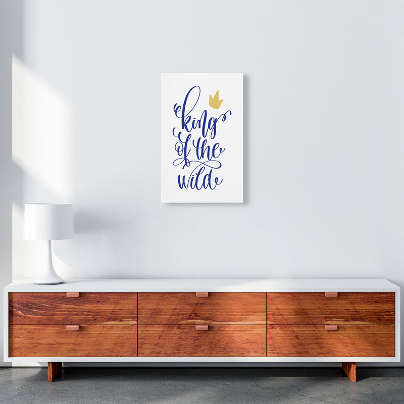 King Of The Wild Blue Framed Typography Wall Art Print A3 Canvas