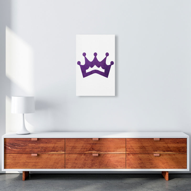 Purple Crown Watercolour Modern Print A3 Canvas