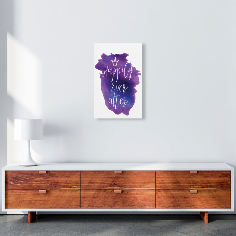 Happily Ever After Purple Watercolour Modern Print A3 Canvas