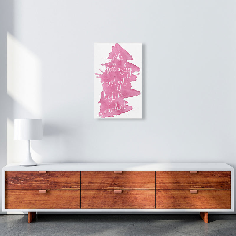 Wonderland Pink Watercolour Modern Print A3 Canvas