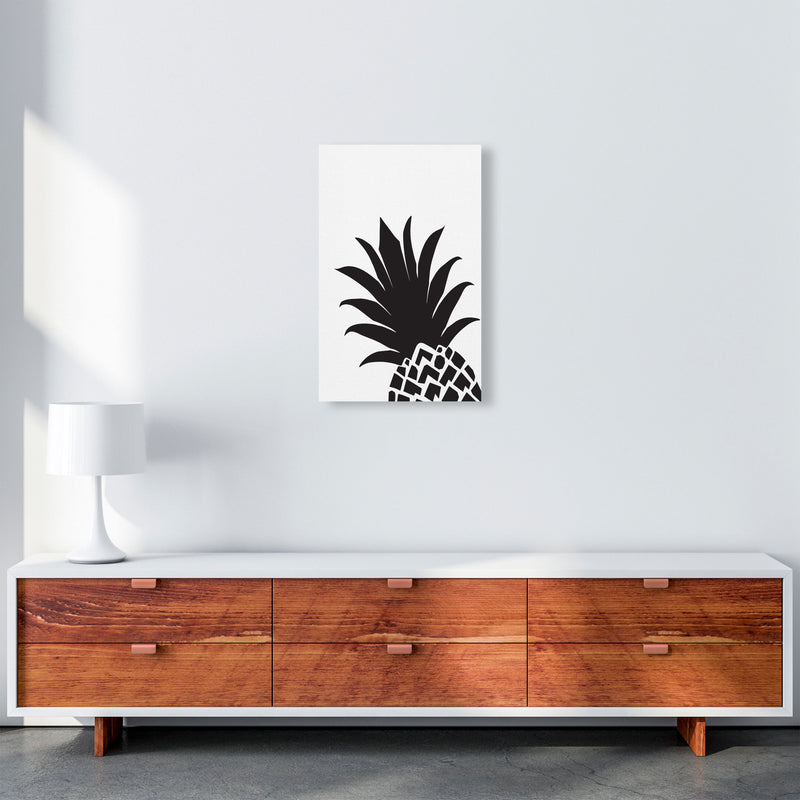 Black Pineapple 1 Modern Print, Framed Kitchen Wall Art A3 Canvas