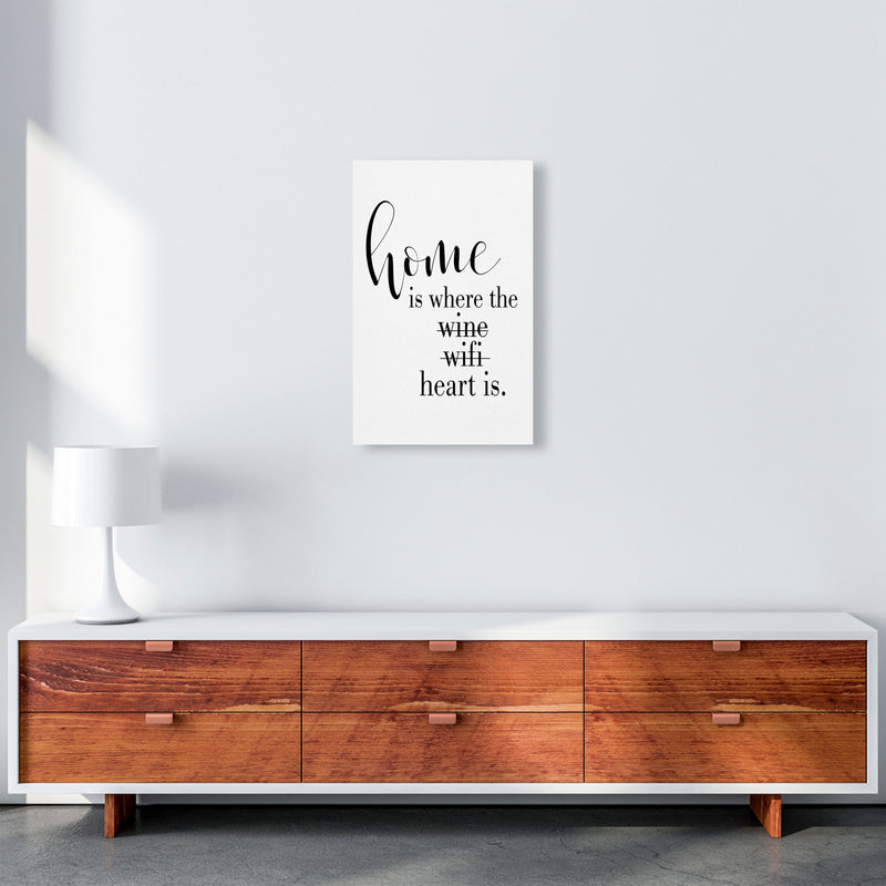 Home Is Where The Heart Is Framed Typography Wall Art Print A3 Canvas