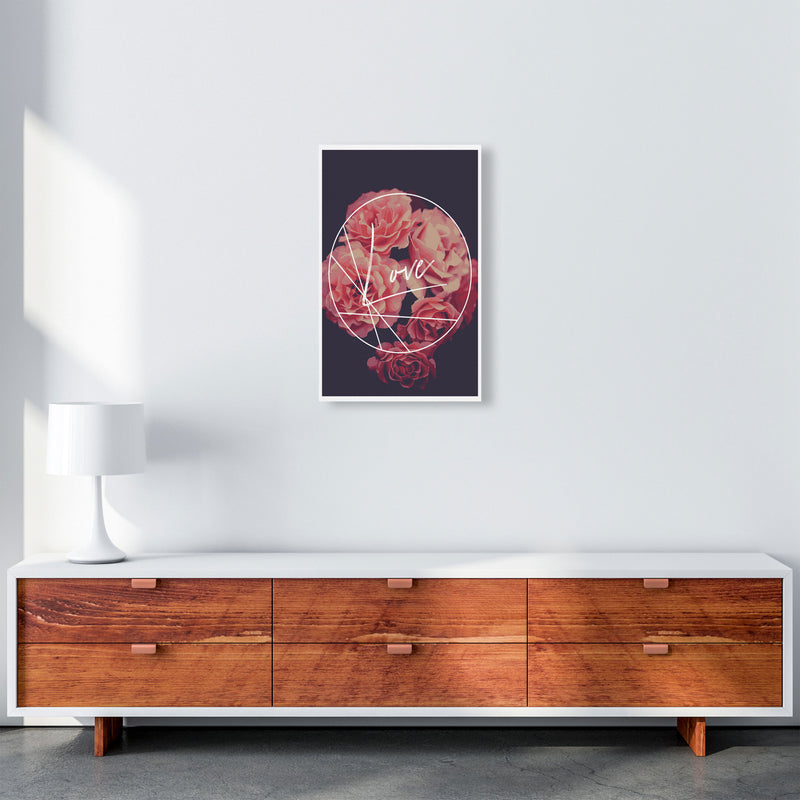 Floral Love Modern Print, Framed Botanical & Nature Art Print A3 Canvas
