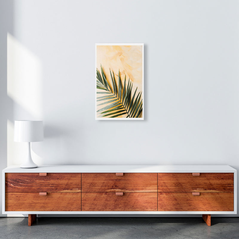 Palm Leaf Yellow Modern Print, Framed Botanical & Nature Art Print A3 Canvas