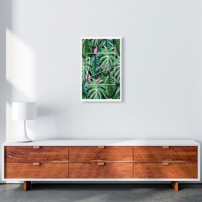 Love Green Leaves Modern Print, Framed Botanical & Nature Art Print A3 Canvas