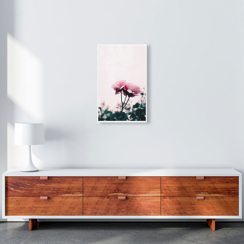 Pink Rose Modern Print, Framed Botanical & Nature Art Print A3 Canvas