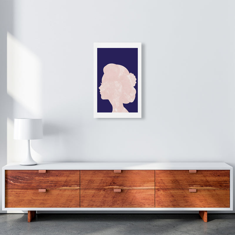 Marble Head Navy  Art Print by Pixy Paper A3 Canvas