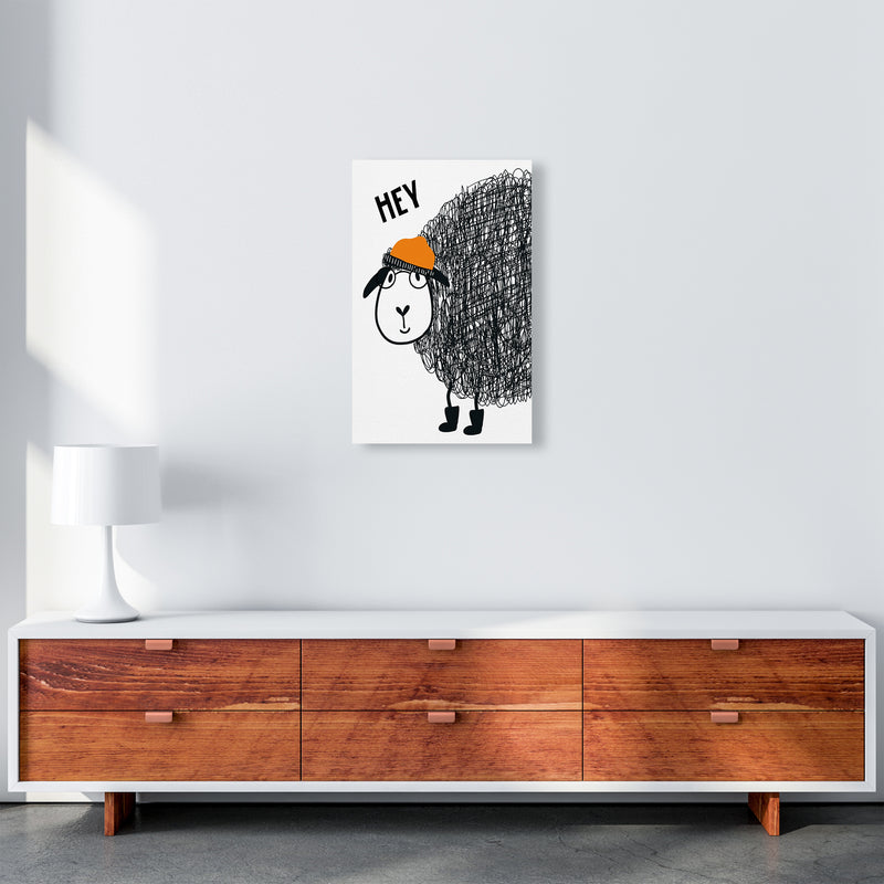 Hey Sheep Animal  Art Print by Pixy Paper A3 Canvas