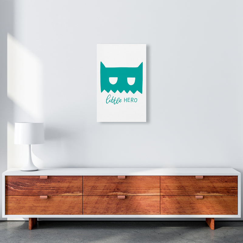 Little Hero Mask Teal Super Scandi  Art Print by Pixy Paper A3 Canvas