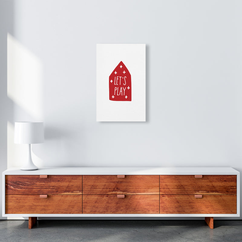 Let'S Play House Red Super Scandi  Art Print by Pixy Paper A3 Canvas