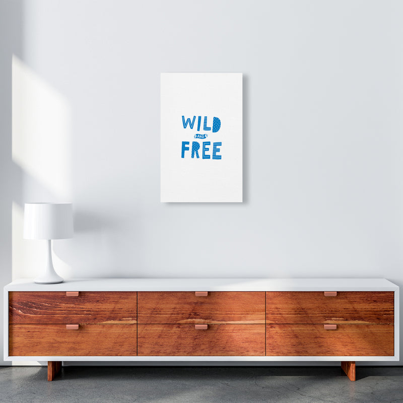 Wild And Free Blue Super Scandi  Art Print by Pixy Paper A3 Canvas