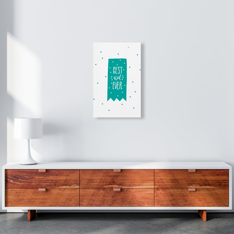 Best Day Ever Teal Super Scandi  Art Print by Pixy Paper A3 Canvas