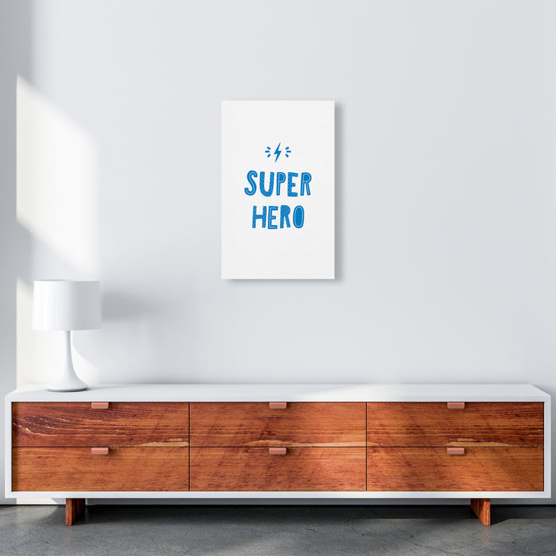 Super Hero Blue Super Scandi  Art Print by Pixy Paper A3 Canvas