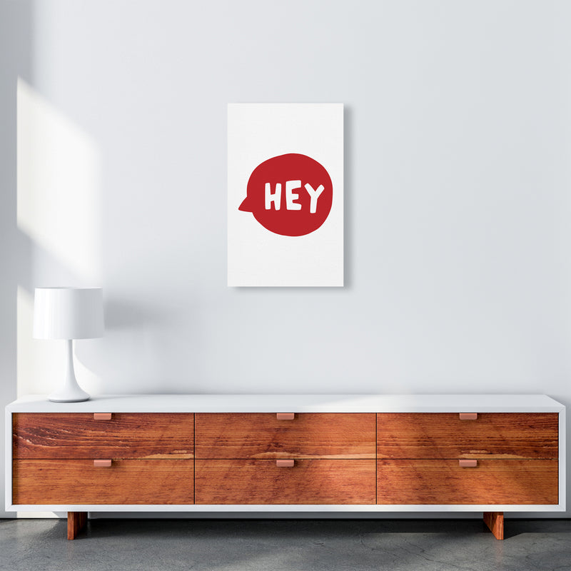 Hey Bubble Red Super Scandi  Art Print by Pixy Paper A3 Canvas