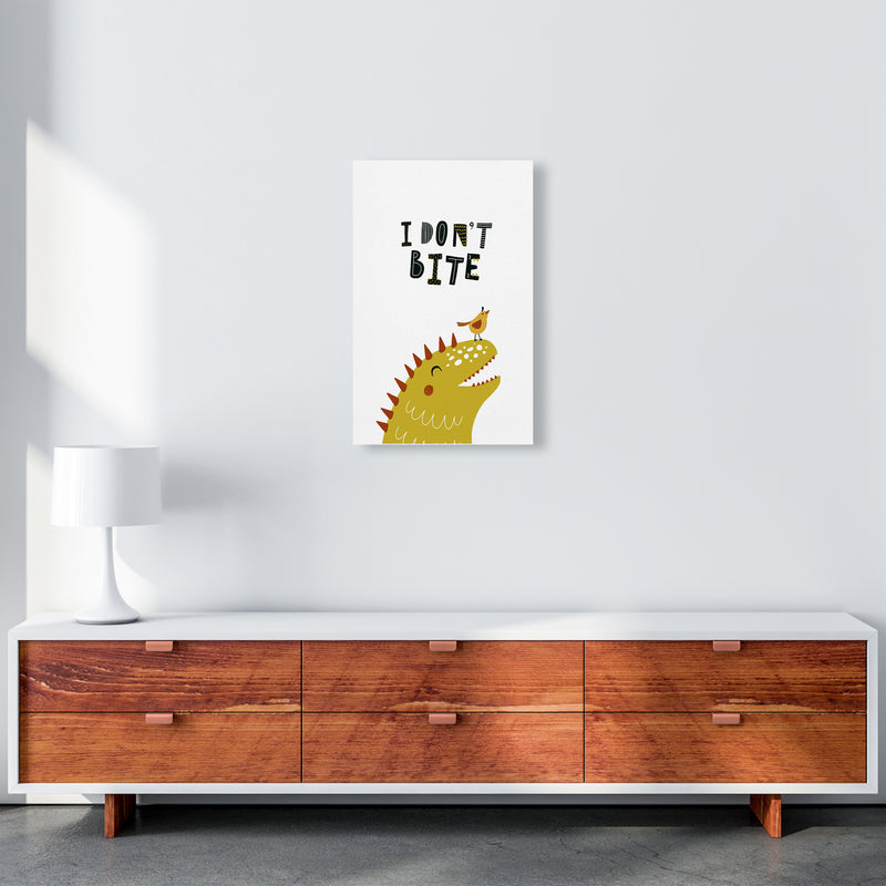 I Don'T Bite Dino  Art Print by Pixy Paper A3 Canvas