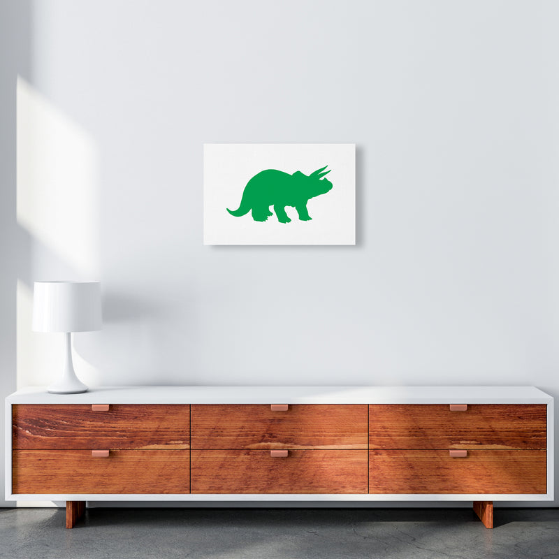 Triceratops Green  Art Print by Pixy Paper A3 Canvas