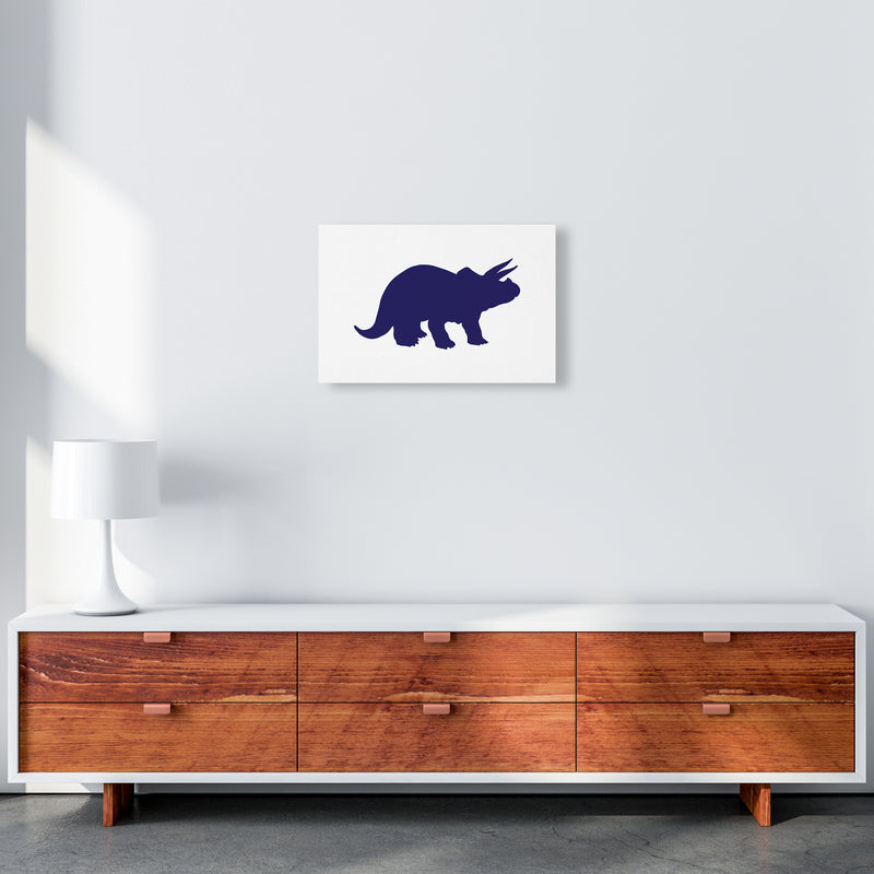 Triceratops Navy  Art Print by Pixy Paper A3 Canvas