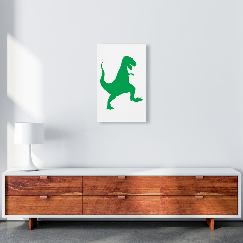 T-Rex Green  Art Print by Pixy Paper A3 Canvas