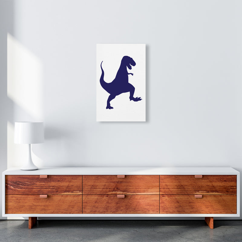 T-Rex Navy  Art Print by Pixy Paper A3 Canvas