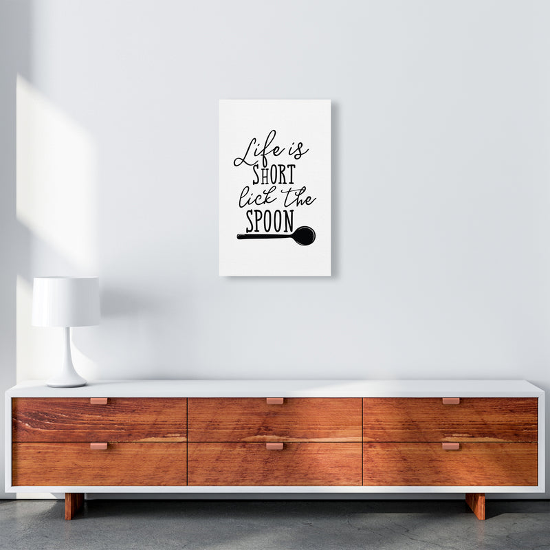 Life Is Short Lick The Spoon  Art Print by Pixy Paper A3 Canvas