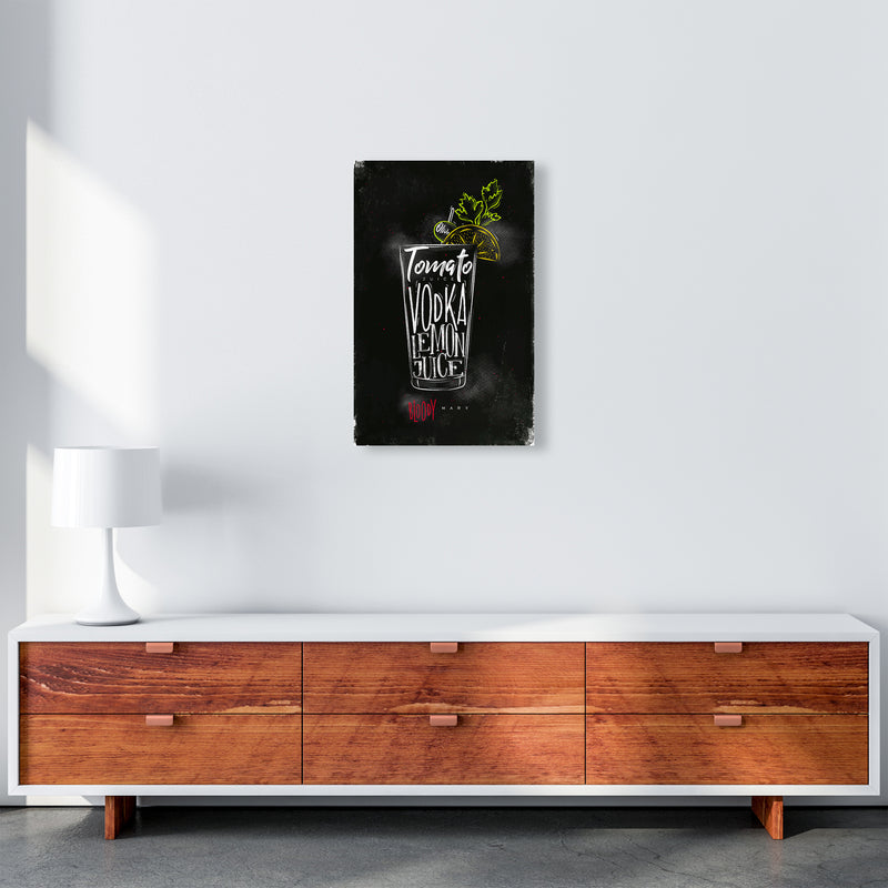 Bloody Mary Cocktail Black  Art Print by Pixy Paper A3 Canvas