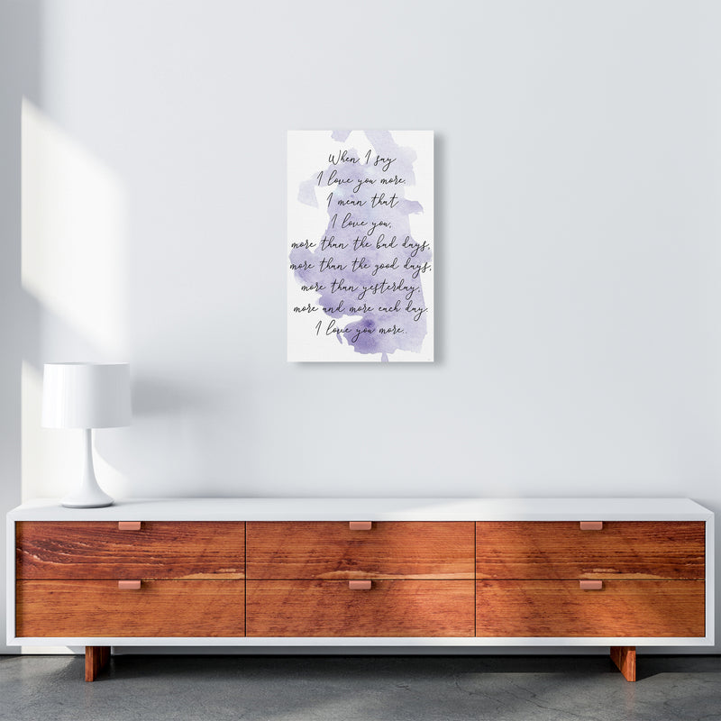 Love You More Purple  Art Print by Pixy Paper A3 Canvas