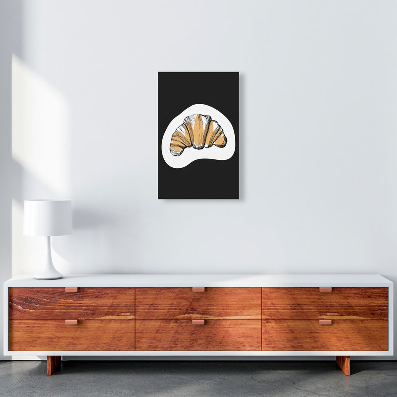 Kitchen Pop Croissant Off Black Art Print by Pixy Paper A3 Canvas