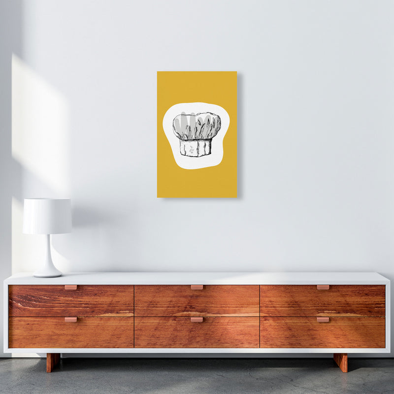 Kitchen Pop Chef's Hat Mustard Art Print by Pixy Paper A3 Canvas