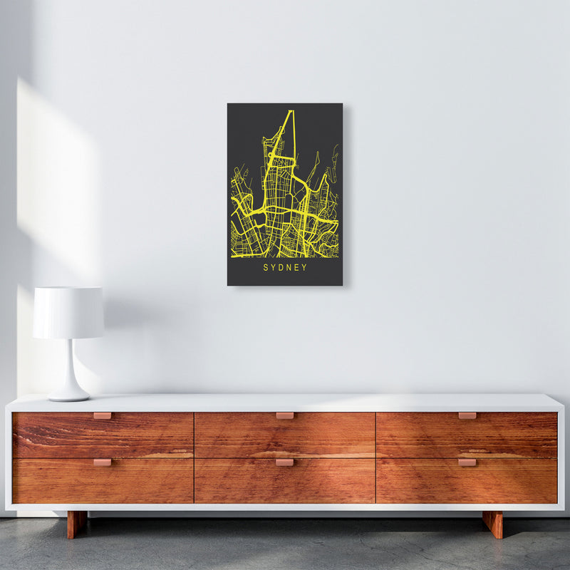 Sydney Map Neon Art Print by Pixy Paper A3 Canvas