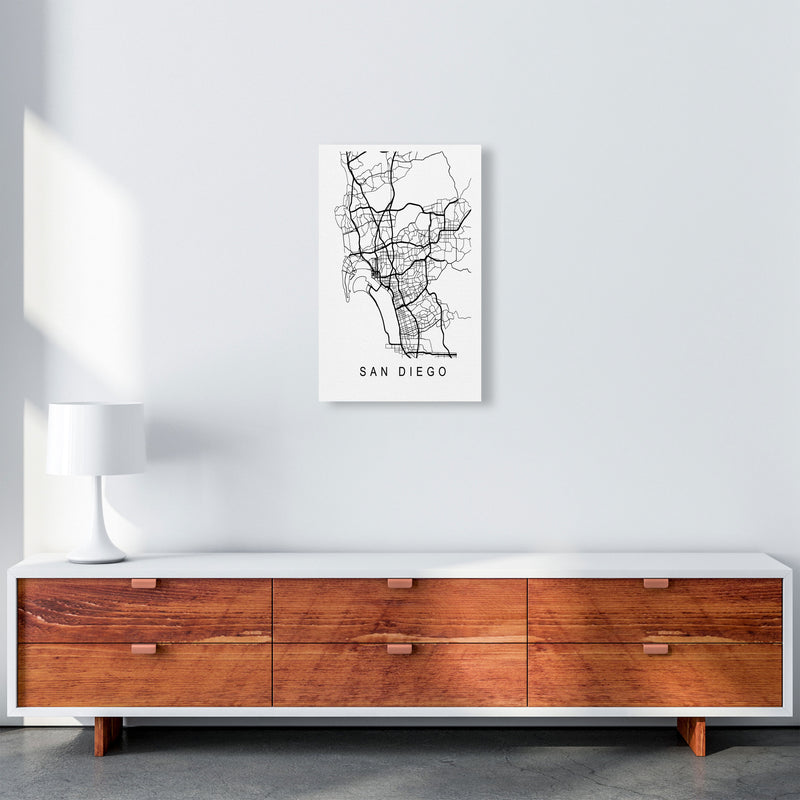 San Diego Map Art Print by Pixy Paper A3 Canvas