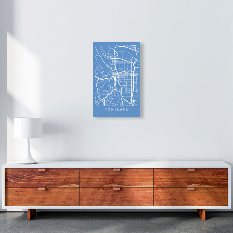 Portland Map Blueprint Art Print by Pixy Paper A3 Canvas