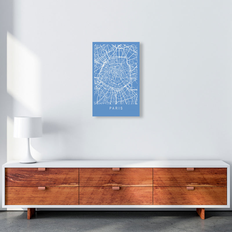 Paris Map Blueprint Art Print by Pixy Paper A3 Canvas