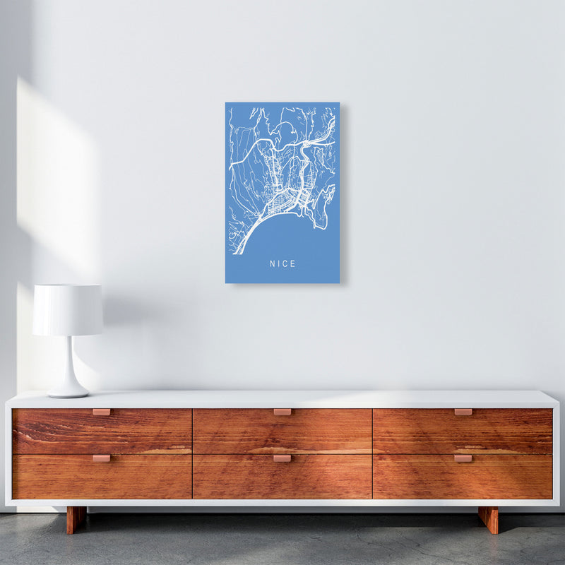 Nice Map Blueprint Art Print by Pixy Paper A3 Canvas