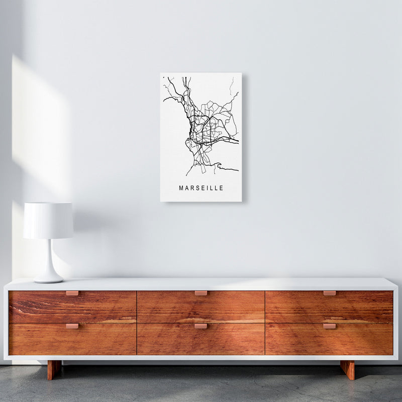 Marseille Map Art Print by Pixy Paper A3 Canvas