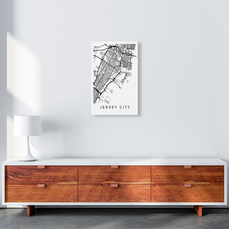 Jersey City Map Art Print by Pixy Paper A3 Canvas