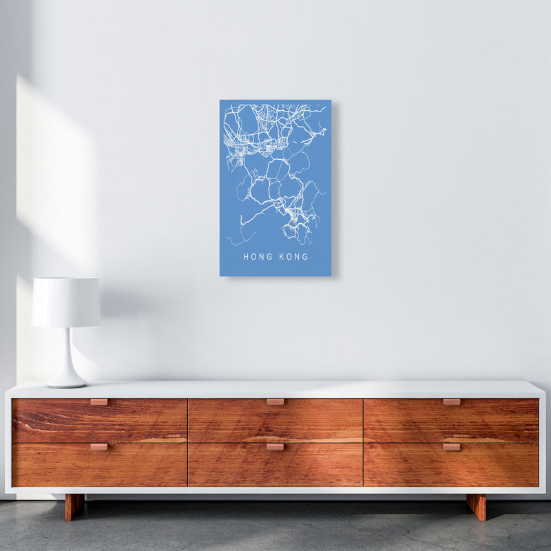 Hong Kong Map Blueprint Art Print by Pixy Paper A3 Canvas