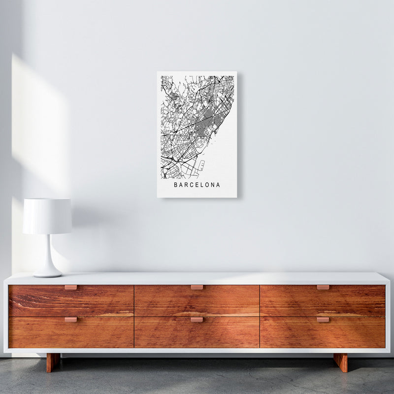 Barcelona Map Art Print by Pixy Paper A3 Canvas
