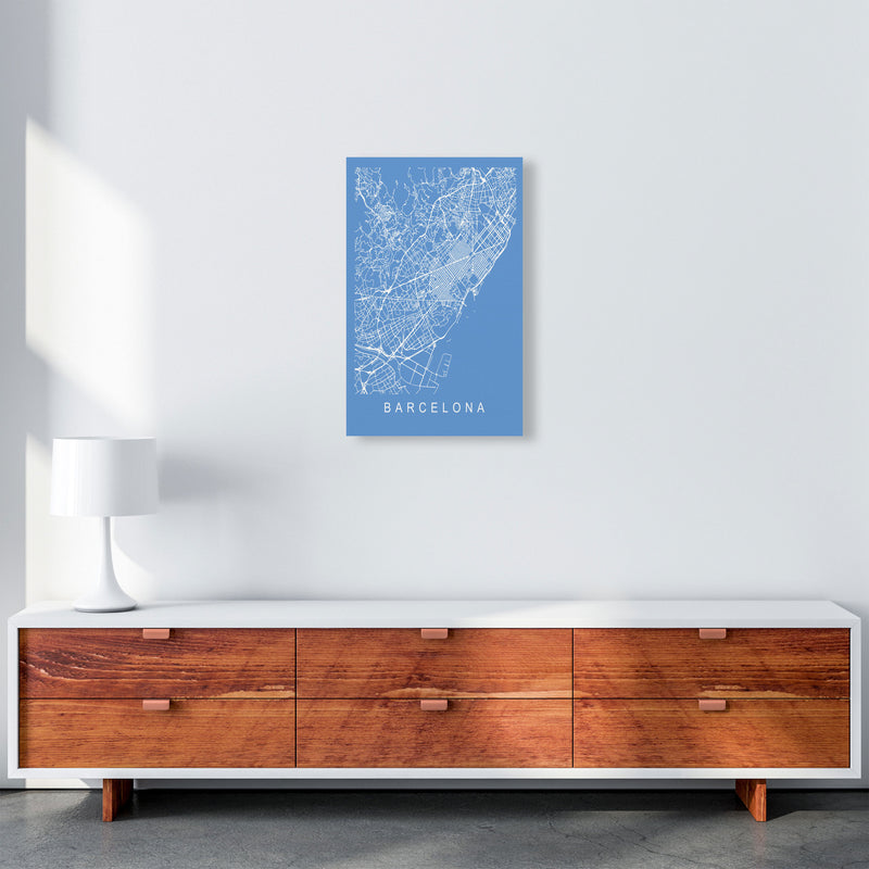 Barcelona Map Blueprint Art Print by Pixy Paper A3 Canvas