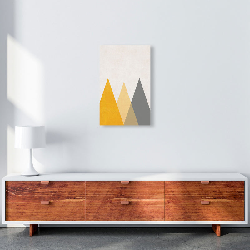 Mountains mustard Art Print by Pixy Paper A3 Canvas