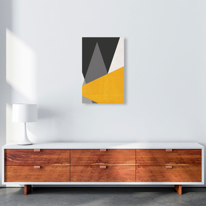 Large triangles mustard Art Print by Pixy Paper A3 Canvas