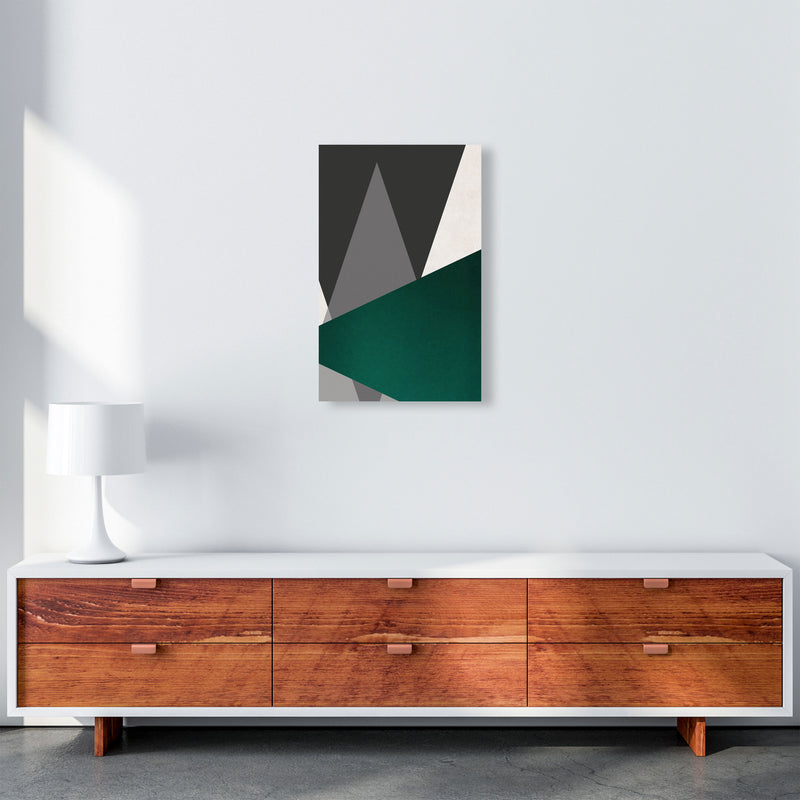 Large triangles emerald Art Print by Pixy Paper A3 Canvas