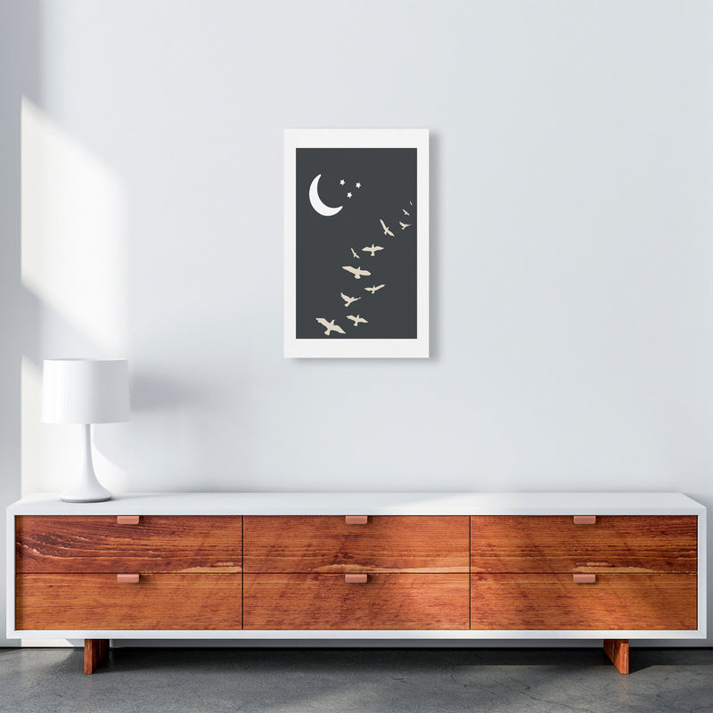 Inspired Off Black Night Sky Art Print by Pixy Paper A3 Canvas